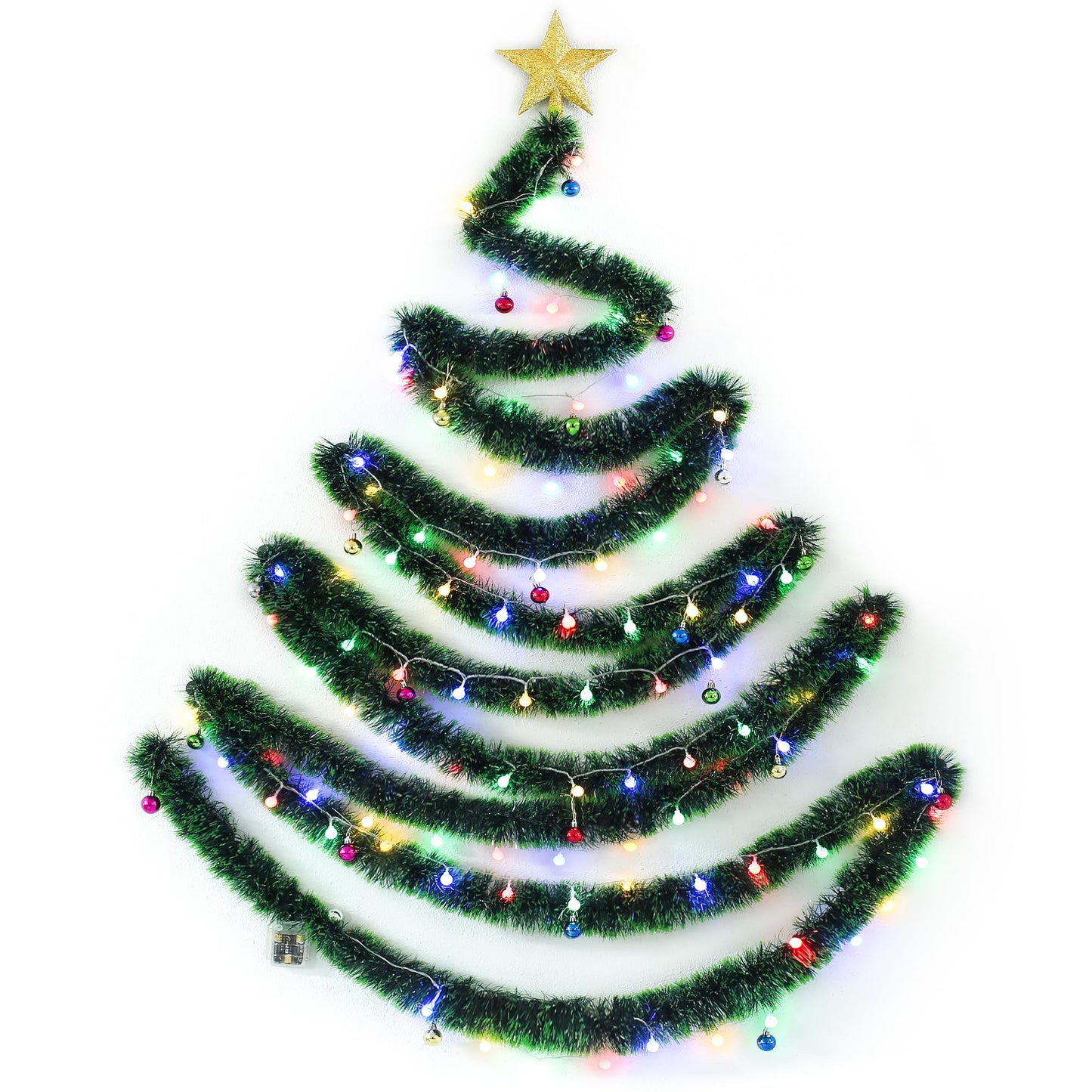 BRILLIHOOD DIY Wall Mounted Christmas Trees with LED RGB Light, Kids Toys Wall Hanging Christmas Tree, Space-Saving Christmas Decor Ideas for Small Space Home Holiday Decoration