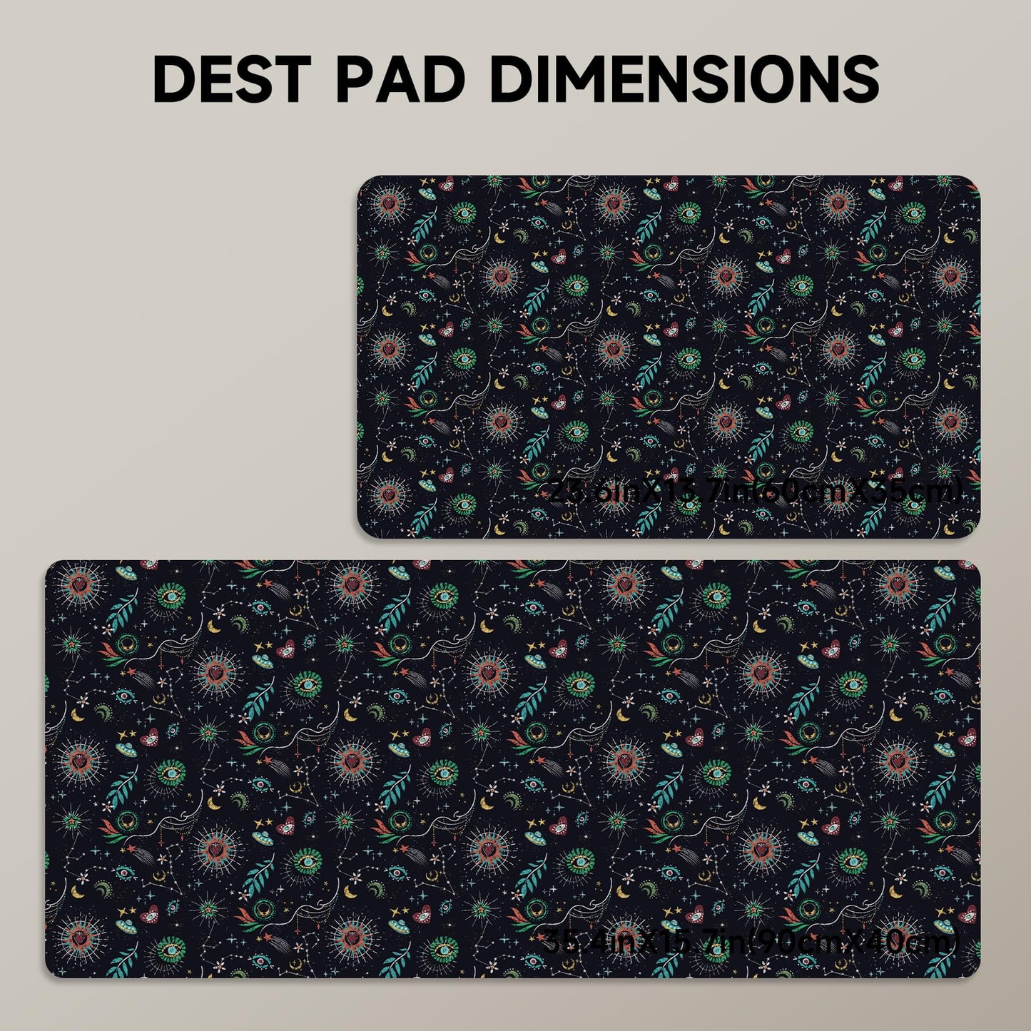 AUPET Leather Large Mouse Pad Desk Blotters – 35 x 17in Cute Desk Mat with PU Surface, Non-Slip Desk Pad Protector,Waterproof Desk Writing Pad for Office Home (Mystical Cosmic)