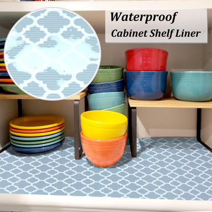 Shelf Liners for Kitchen Cabinets 12 Inch Wide X 20 Ft Non Adhesive Cabinet Drawer Liners Non Slip Waterproof Refrigerator kiners Strong Grip Pantry Shelves Bathroom Drawer Mat Cupboard Closet Liner