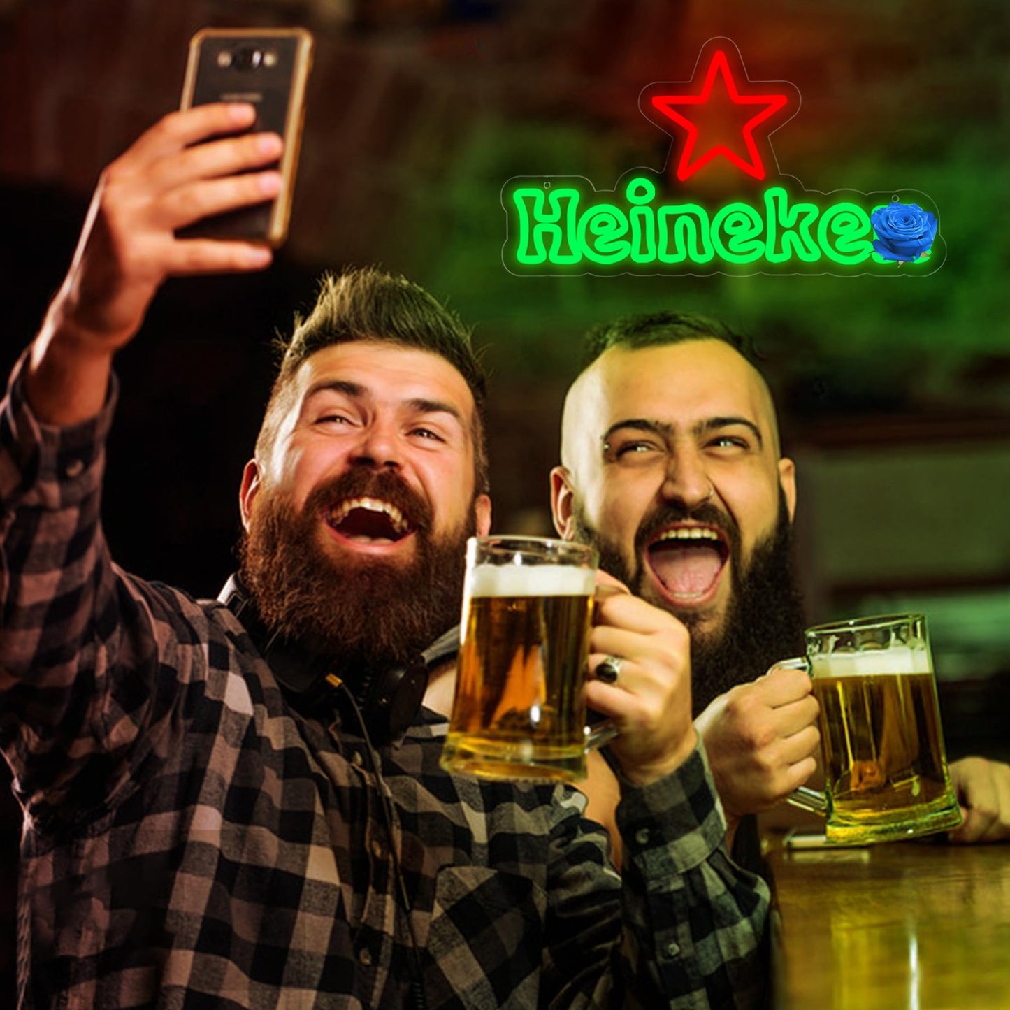 Beer Neon Sign for Wall Decor Bar Neon Light Dimmable Beer Led Signs for Man Cave Pub Restaurant Christmas Birthday Party Gift Led Art Wall Decorative Size16.1 * 8.7in(ZYLD214)