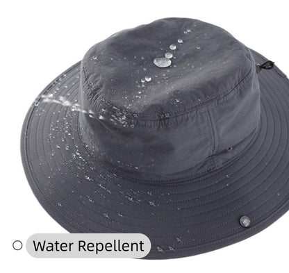 Connectyle Men's Cowboy Sun Hat Wide Brim Fishing Hiking Camping Gardening Hat UV Protection Outdoor Summer Sun Hat Dark Grey