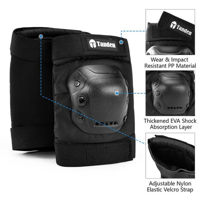 Tanden Skateboard Protective Gear Youth Knee Pads and Elbow Pads Set, Elbow and Knee Pads for Roller Skating Wrist Guards Skateboarding Pads