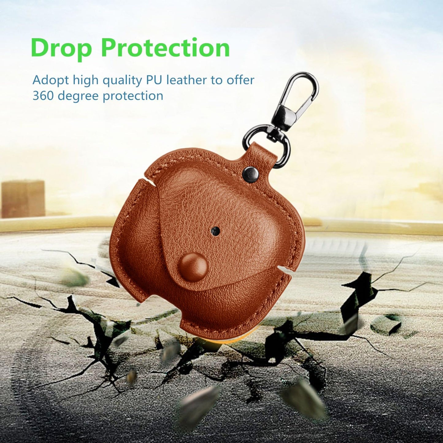 YQGFashbf for Airpods 4 Case Leather with Keychain, Stylish Retro Leather Wireless Charging Protective Headphone Case Cover for Apple Airpods 4th Generation 2024 Front LED Visible (Brown)