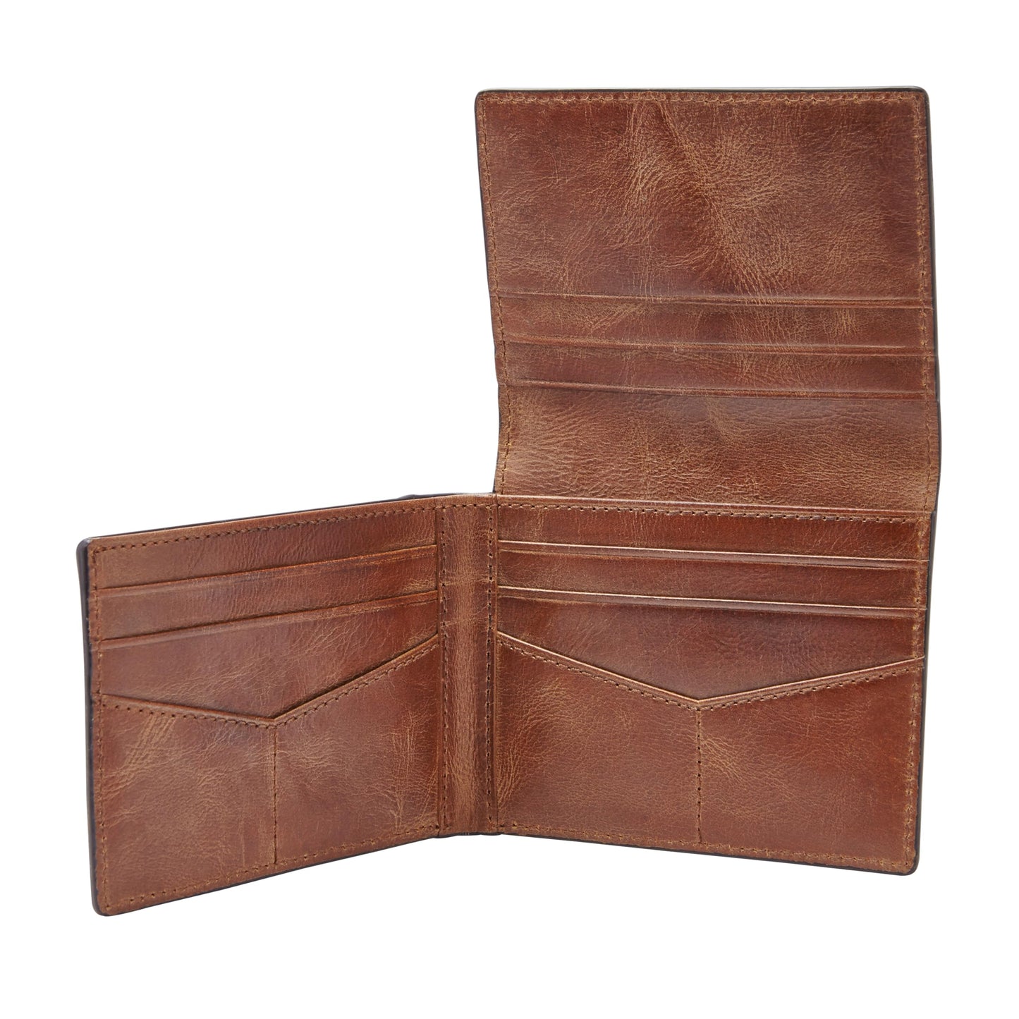 Fossil Men's Wallet, Derrick Leather RFID-Blocking Execufold Trifold Wallet, Brown