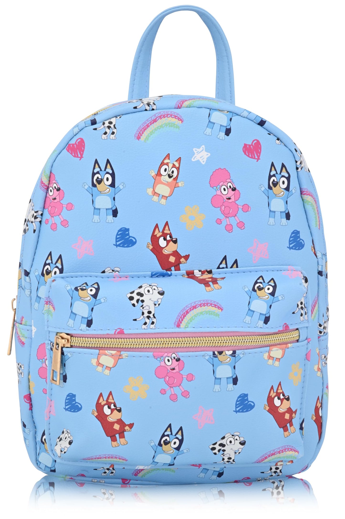 Fast Forward Bluey Backpack for Boys, Girls, Women, Men, Unisex | Cute PU Leather 10" Bluey Mini Backpack Purse Shoulder Purse | Bluey Bag and Bluey Accessories
