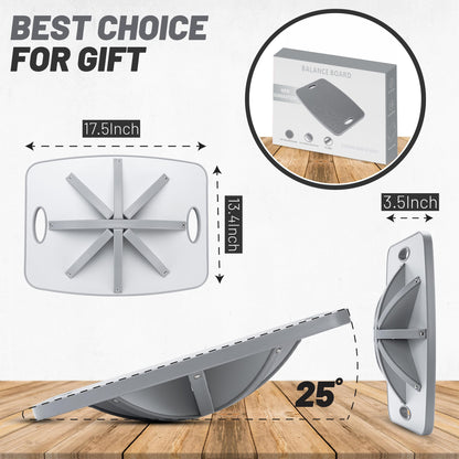 Professional Wooden 360° Rotating Balance Board, Anti-Slip wobble board, 500 lbs Capacity. Perfect for under-desk standing, physical therapy, rehab, core & stability training, and fun for all ages.