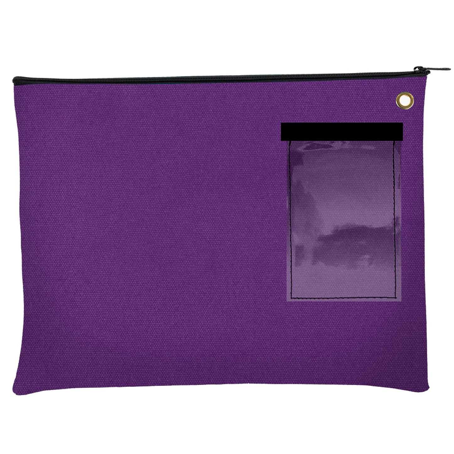 BankSupplies 14 oz Canvas Interoffice Mailer 14W x 11H Purple Transit Bag with Zipper and Grommet