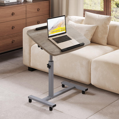 Laptop Table Mobile Adjustable Height Portable Desk Notebook Swivel PC Computer Rolling Desk with Wheels, Laptop Stand for Couch Bedside Hospital Bed Table