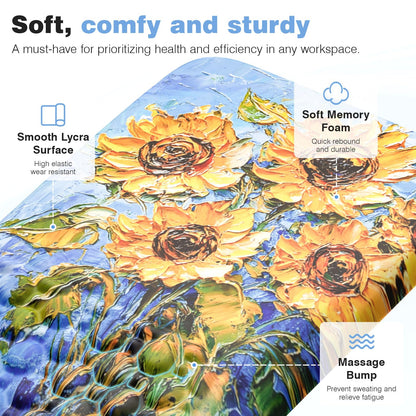 Ospelelf Mouse Pad with Wrist Rest Ergonomic Comfortable Pain Relief Mousepad Wrist Support for Computer Sunflower