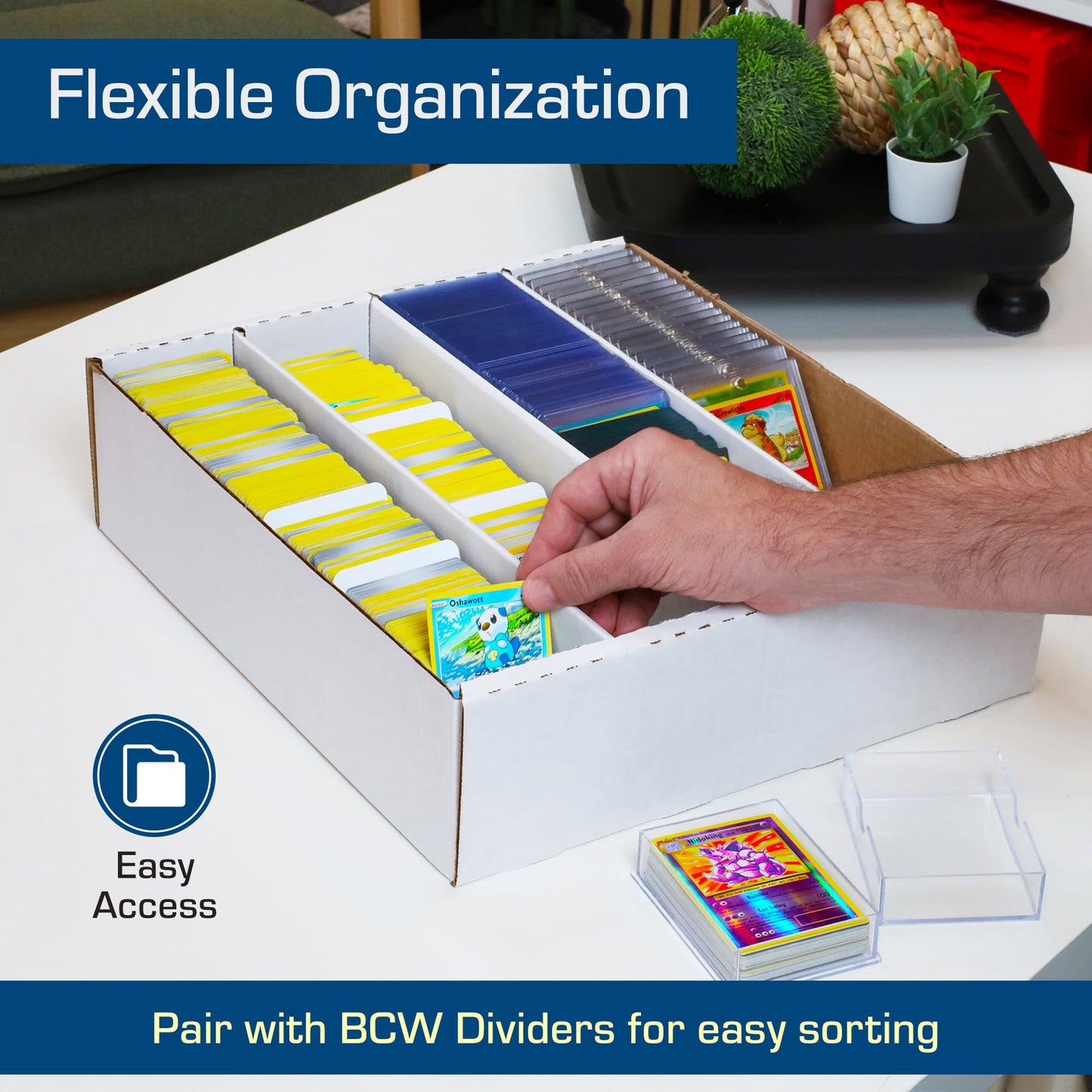 BCW Monster Box - 2ct Trading Card Storage Box | Holds 3200 Cards | Sports & TCG Card Organizer