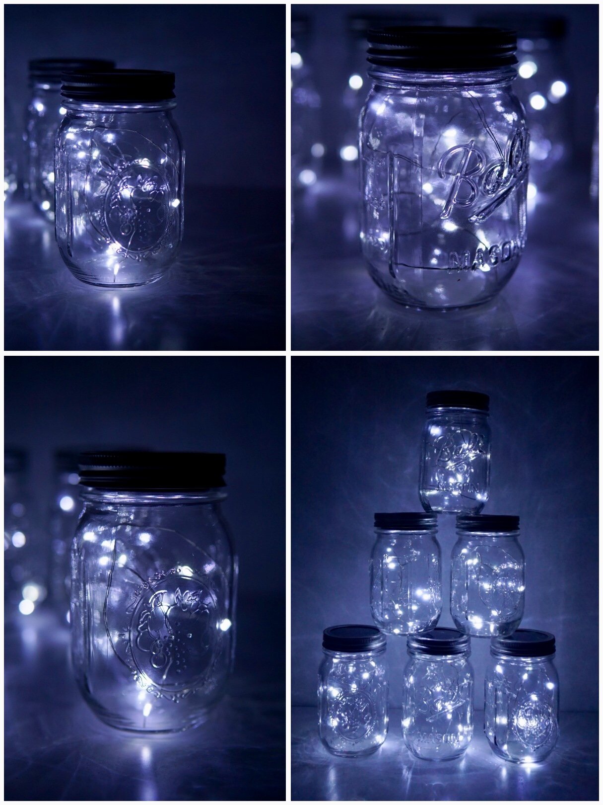 Decorman Solar Mason Jar Lid Lights, 6 Pack 10 LED Waterproof String Fairy Star Firefly Jar Lids Lights for Patio Garden Yard Lawn Party Wedding Christmas Decoration(Jars & Hangers Not Included)