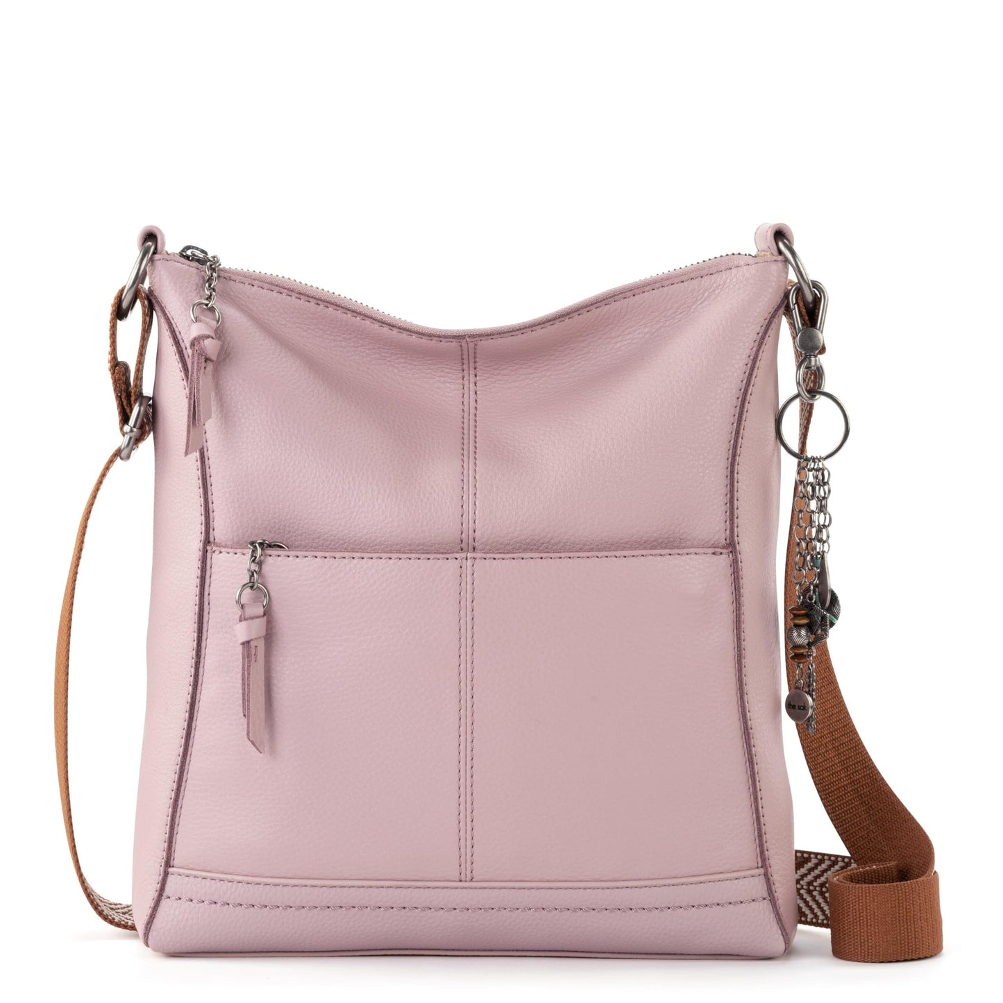 The Sak Lucia Crossbody Bag in Leather, Convertible Purse with Adjustable Strap, Rosewood