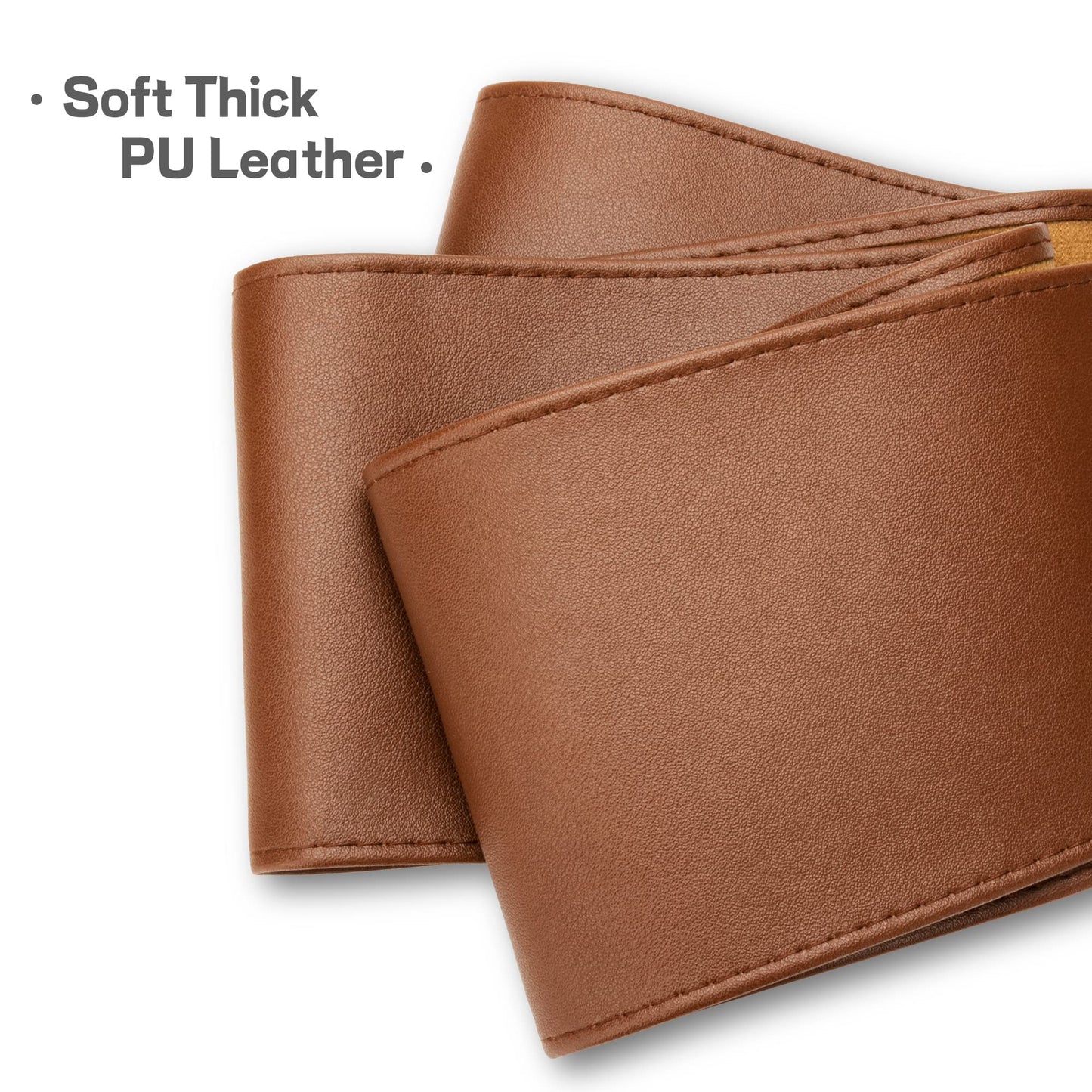 macoking Thick Brown Wide Obi Belts for Women Faux Leather Corset with Lace Up Wrap Style L