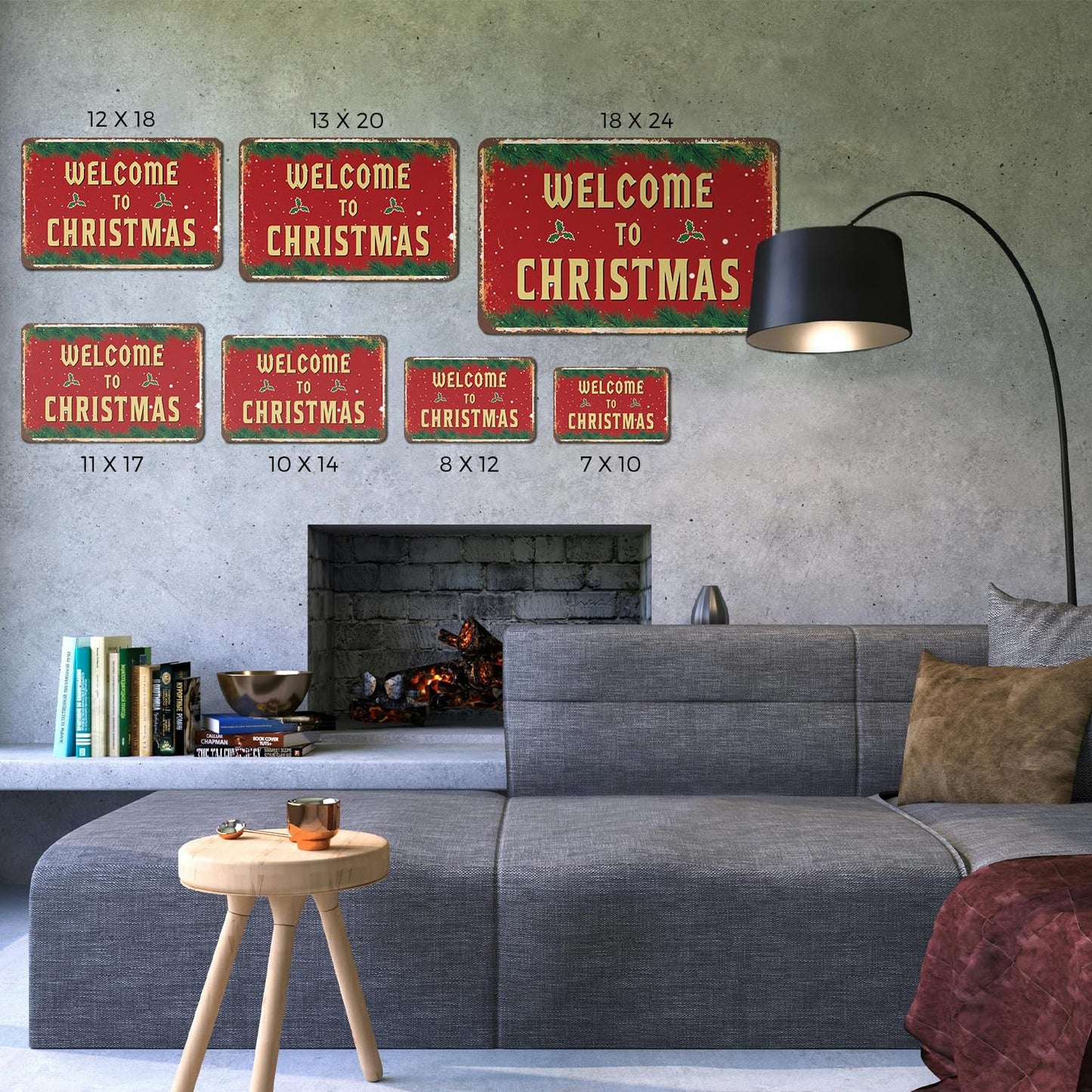 Welcome To Christmas (2 Pack) 8 Inch x 12 Inch Novelty Plastic Sign Cookies Cocoa Cheer Durable Weatherproof Perfect for Entryways Mantels Shops Fun Gift for Holiday Lovers Families Neighbors