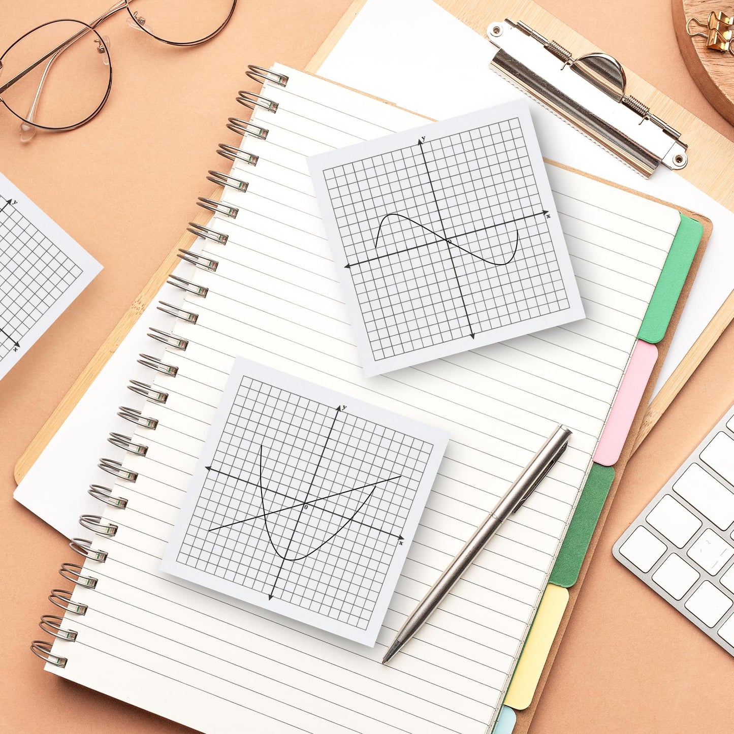 Graph Sticky Notes, 8 Pads, 3x3 Inch, Graph Paper Sticky Notes, Grid Sticky Notes, Coordinate Plane Sticky Notes for Office School Math Supplies