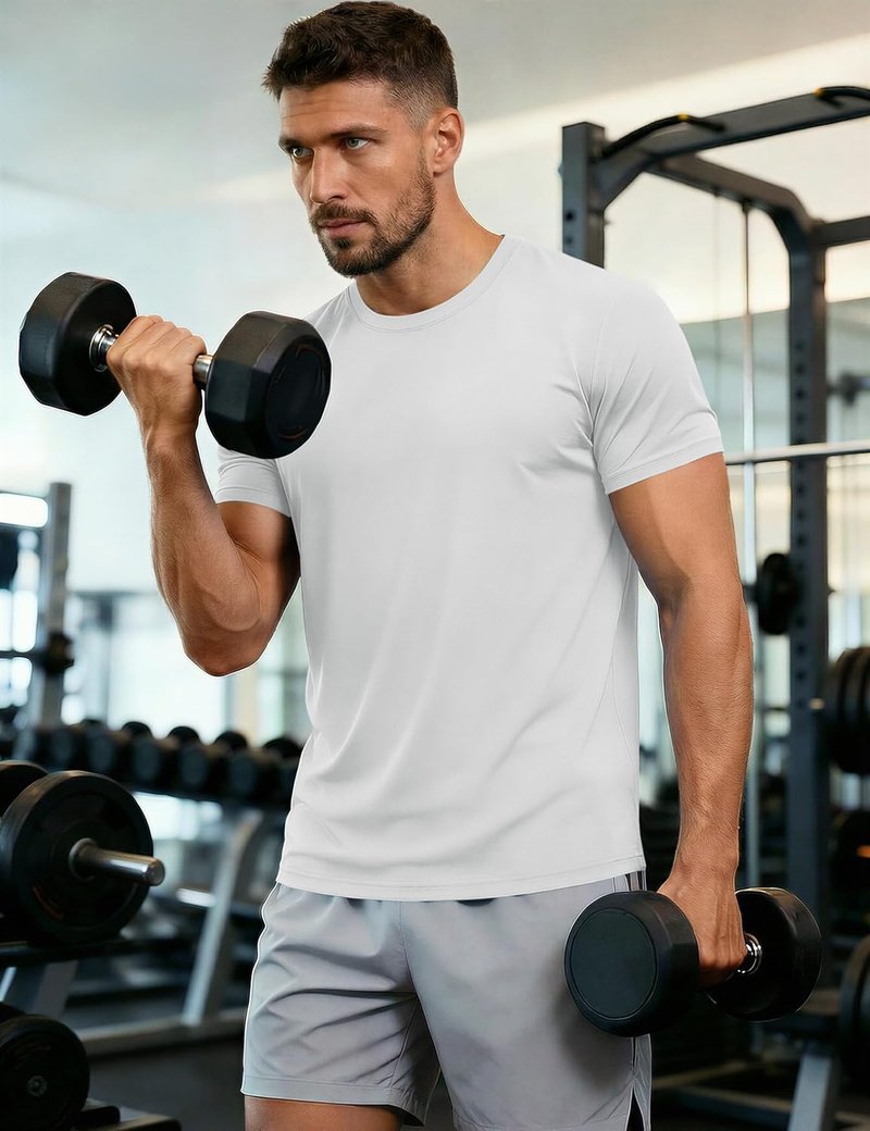 Men's UPF 50+ Quick Dry Athletic T-Shirt - Short Sleeve Workout & Swim Tee