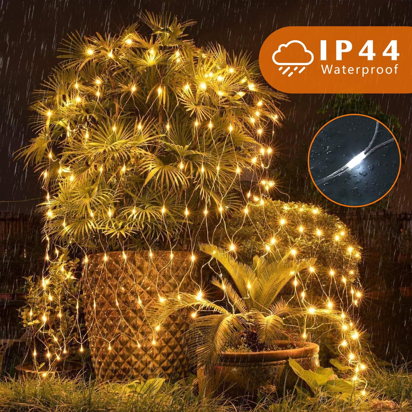 Leisure world 10ft x 10ft 270 LED Net Lights Mesh Fairy String Decorative Outdoor Warm White 8 Modes Net with Remote, Timer for Wedding Christmas Trees, Bushes, Garden, Outdoor Decorations
