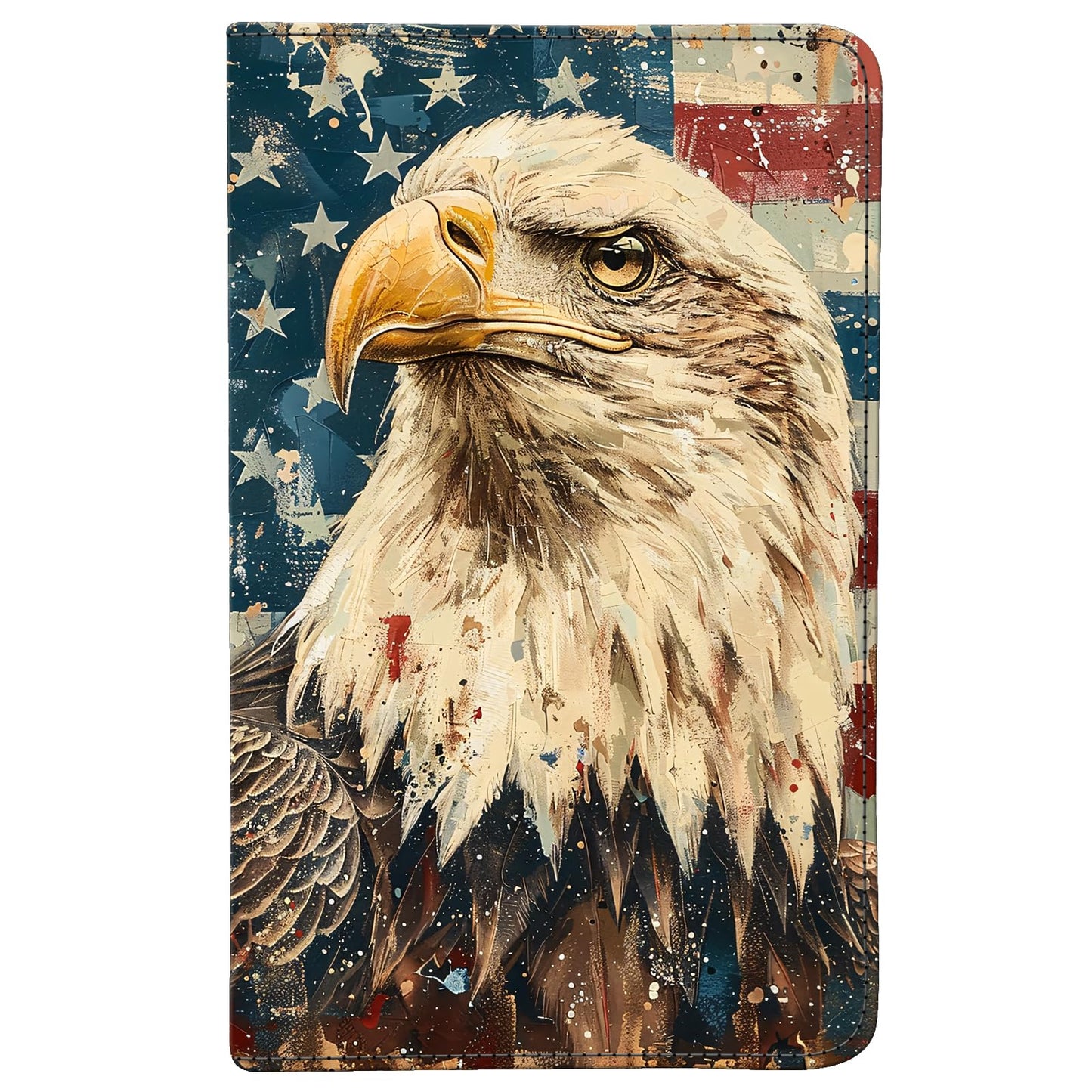Server Books for Waitress,with Zipper Pocket Waitress Book Leather Booklet Waiter Money Organizer Wallet,Restaurant Guest Cash Check Bill Receipt Holder,Fit Server Apron (Bald eagle)