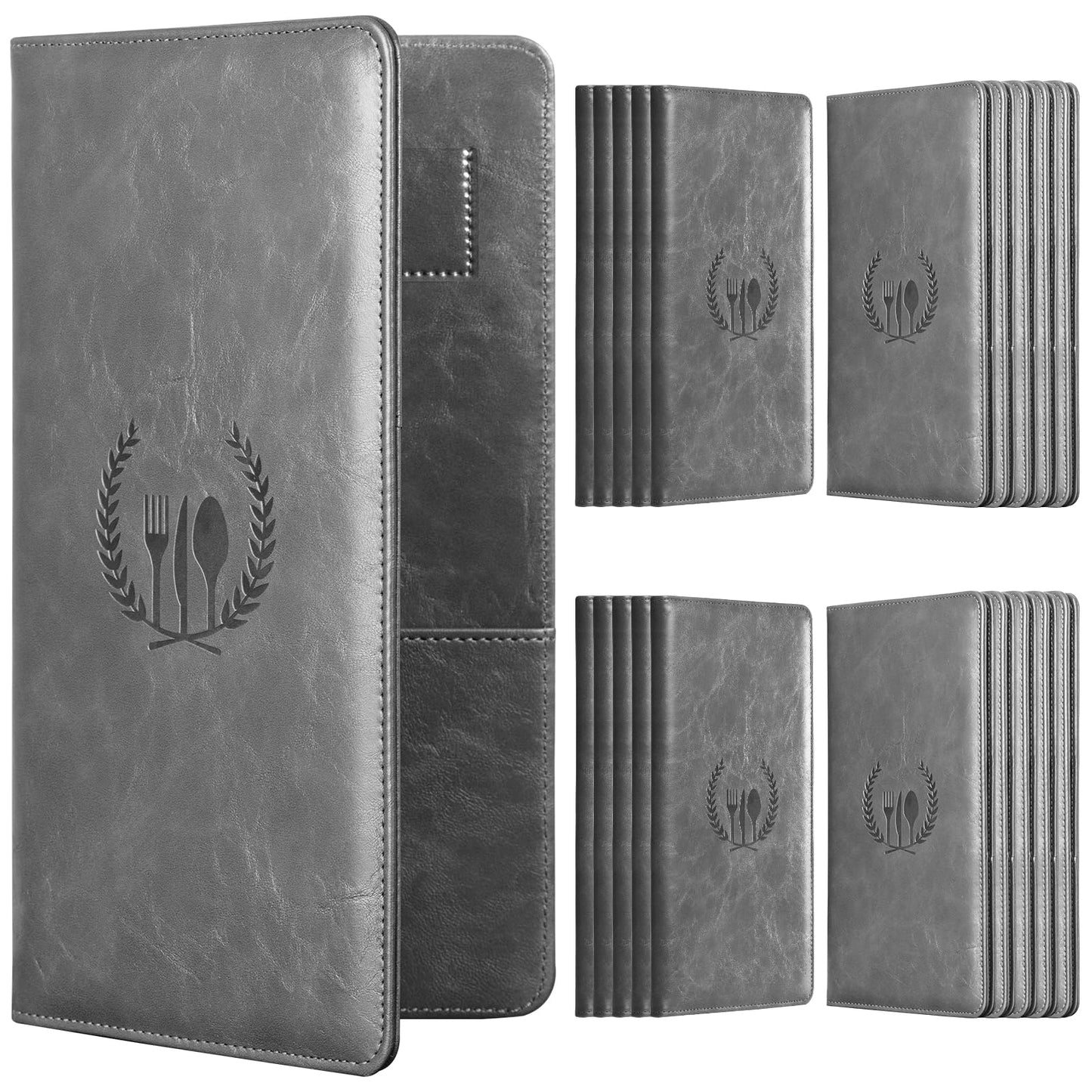 Cobak Restaurant Check Presenters - Customer Check Holder for Restaurants, Restaurant Bill Holder, Gray - 20 Pack