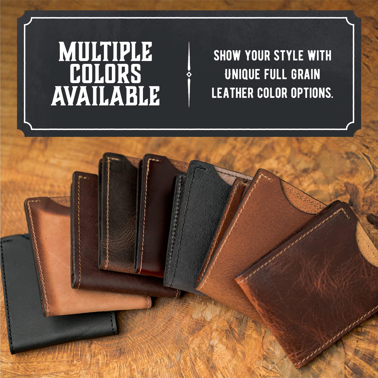 Front Pocket Slim Bifold Wallet for Men | Made in USA | Premium Full Grain Leather Men’s Wallet with Minimalist Design Tobacco Snakebite Brown