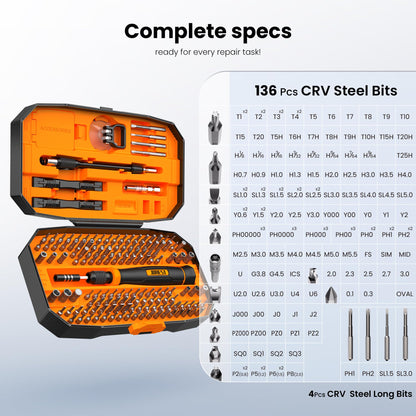 JOREST 40Pcs Small Precision Screwdriver Set with Torx Triwing Phillips, Mini Repair Tool Kit for Macbook, Computer, Laptop, PC, iPhone, PS5, Xbox, Switch, Glasses, Watch, Ring Doorbell, Electronics