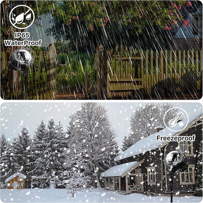 Christmas Snowfall Projector Lights, Multi Colors Holiday Lights with Remote Control, White Snow, Indoor Outdoor for Halloween Xmas Party Wedding Garden Landscape Decoration(Snow Spots)