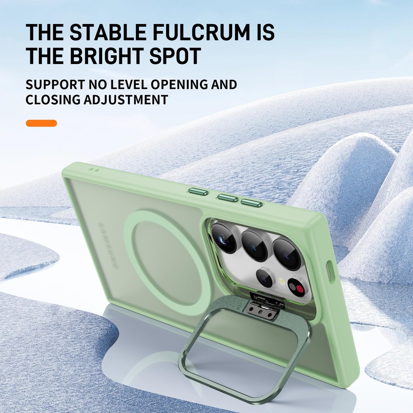 TORRTOWAY for Samsung Galaxy S24 Ultra Case with Magnetic Compatible with MagSafe Built-in Kickstand Stand Shockproof Protective Cover for Galaxy S24 Ultra Phone Case (Light Green)