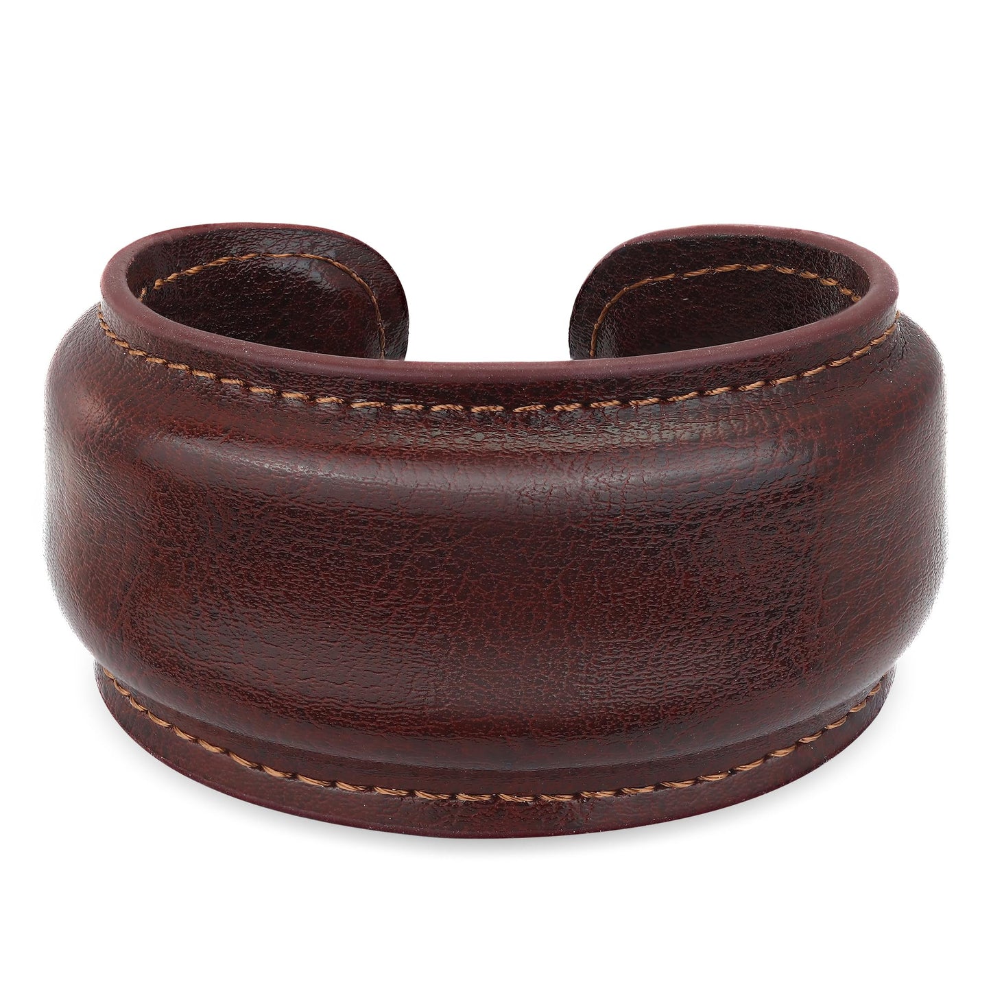 EVEYE 2026 Vintage Brown Leather Cuff Bracelet, Wide Leather Open Bangle, Retro Wristband Jewelry for Men Women