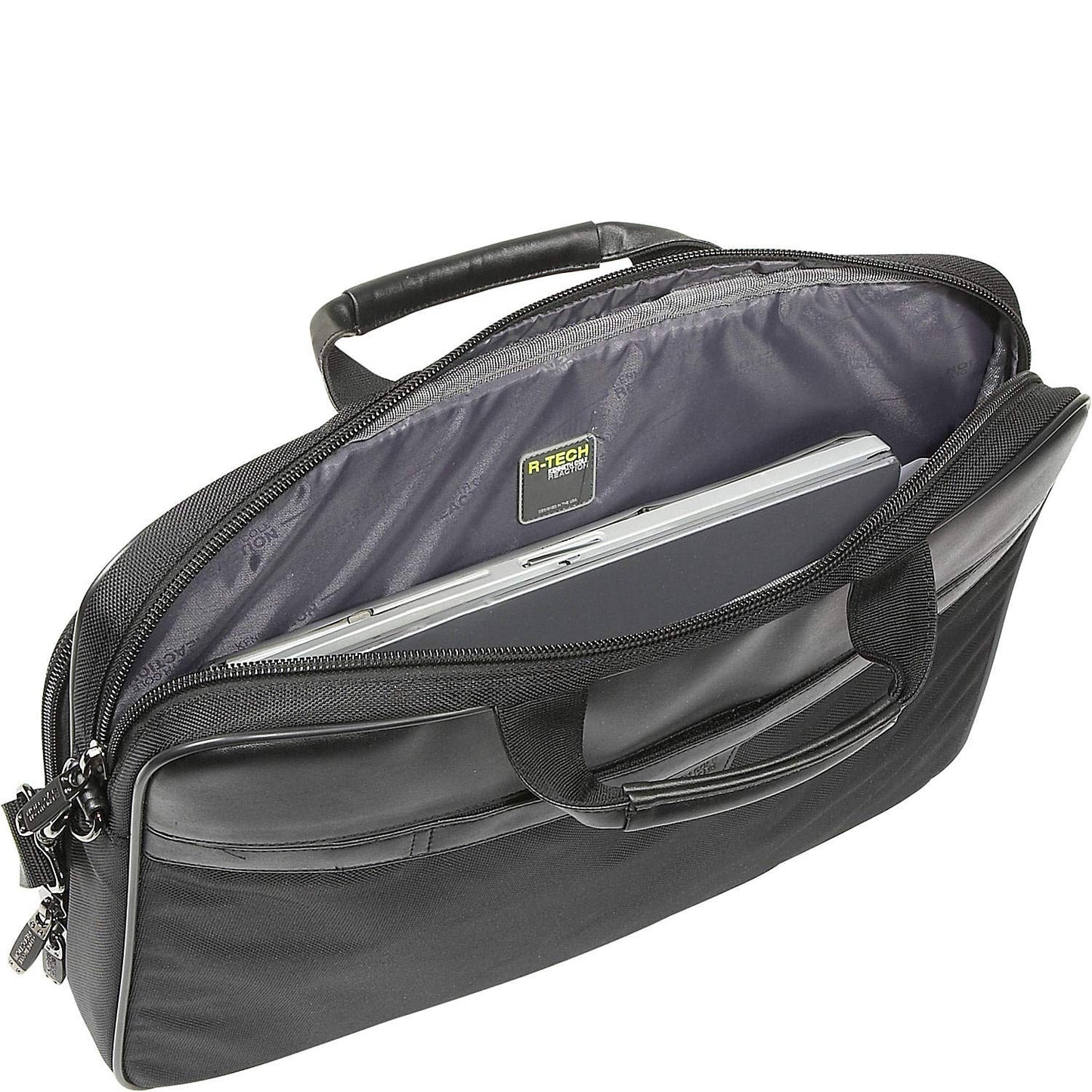 Kenneth Cole Reaction Urban Traveler Slim 18.4" Laptop Sleeve Top Zip Computer Portfolio Bag, Black