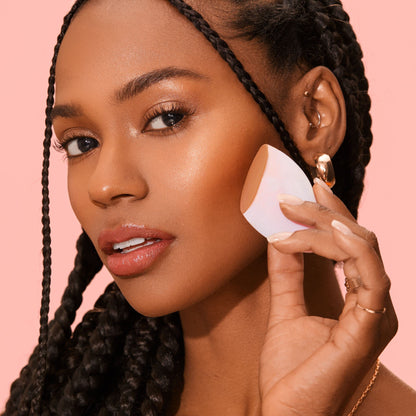 Real Techniques Iconic Blend + Set Makeup Sponge Duo, Makeup Blending Sponges, For Liquid, Cream, & Powder, Cloud Skin, Powder Sponge & Foundation Sponge, Latex-Free, Vegan & Cruelty Free, 2 Count