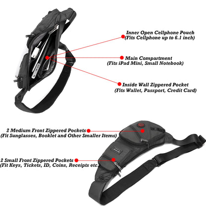 Nicgid Sling Bag Chest Shoulder Backpack Fanny Pack Crossbody Bags for Men