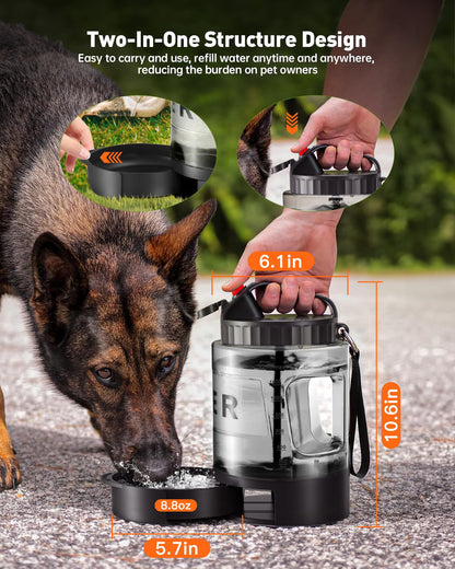 Portable Dog Water Bottle Bowl - 77 oz Travel Water Bowl Dispenser for Dogs Leak Proof, Suitable for Large Pet Drinking, A Must Have for Outdoor, Camping, Walking, Beach, Hunting, and Other Scenes