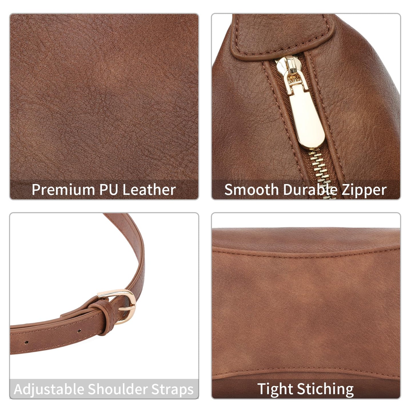 FALAN MULE Hobo Bags for Women Soft Foldable PU Leather Tote Crossbody Purses Stylish Slouchy Shoulder Handbag