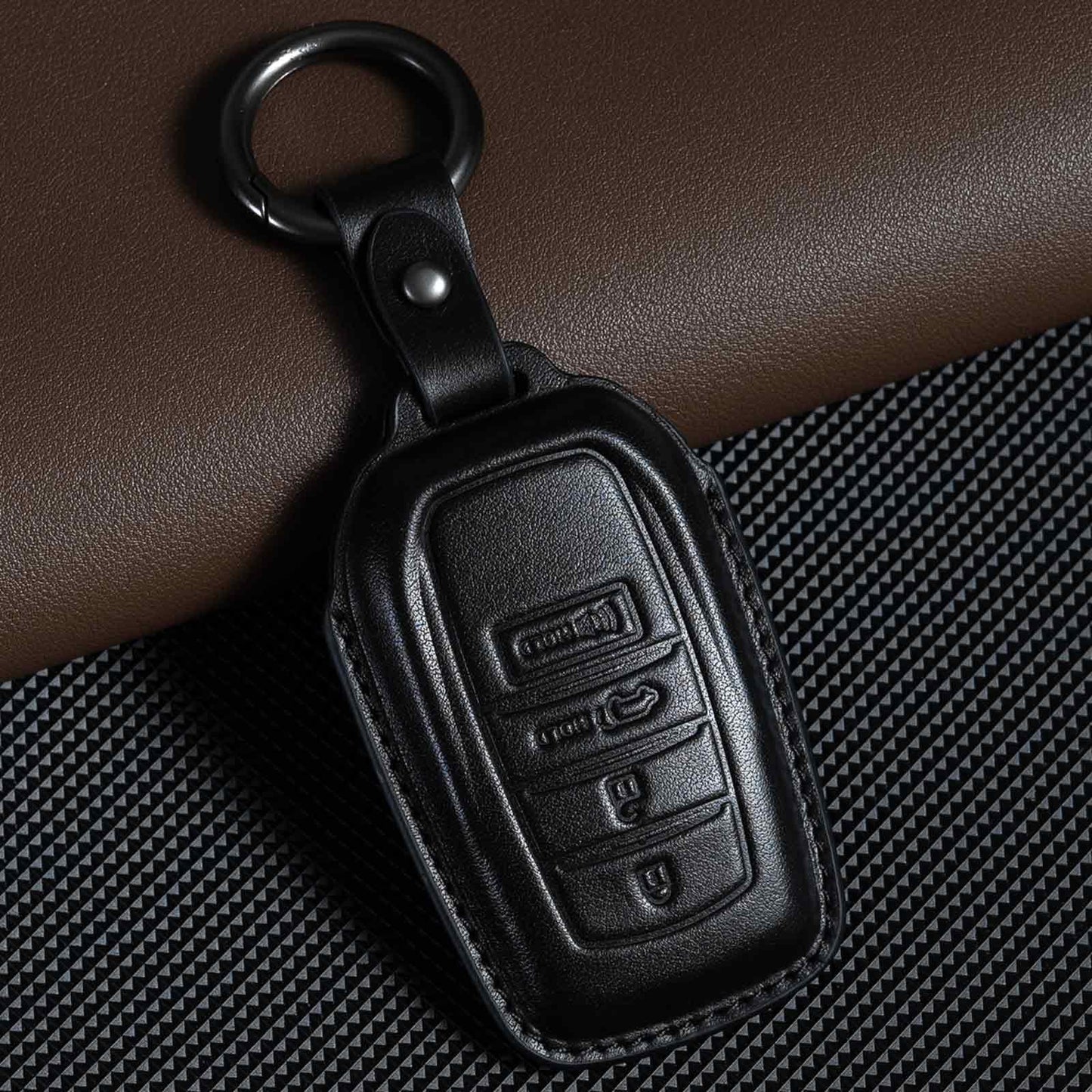 Smyfob for Toyota Key Fob Cover Leather car key case fits 2027 2026 2025 2024 Grand Highlander Camry Crown signia Highlander Venza Land cruiser accessories