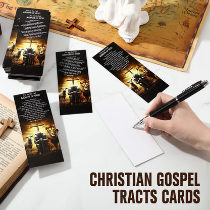 Dunzoom 200 Pcs Armor of God Bookmarks Fathers Day Christian Gifts for Men Bible Verse Bookmarks Bulk Pastor Clergy Appreciation Gifts for Sunday School Class Student (Yellow Black)