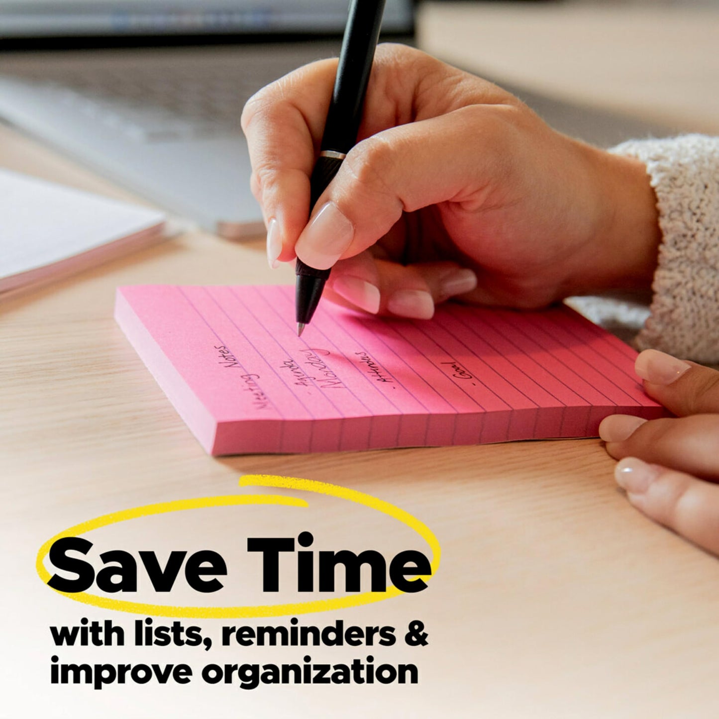 Post-it Notes, 3 in x 5 in, 5 Lined Sticky Notes Pads, 100 Sheets per Pad, Canary Yellow, The Original Post-it Note, School Supplies and Oﬃce Products