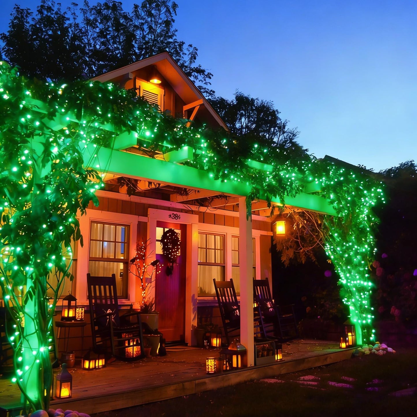 LAMPHOME St. Patrick's Day Mini String Lights, Super-Bright Extendable Green Christmas Lights Decoration 100Lights 19.6ft UL Certified Mini Bulb String Lights Set for Outdoor Christmas Tree Decor