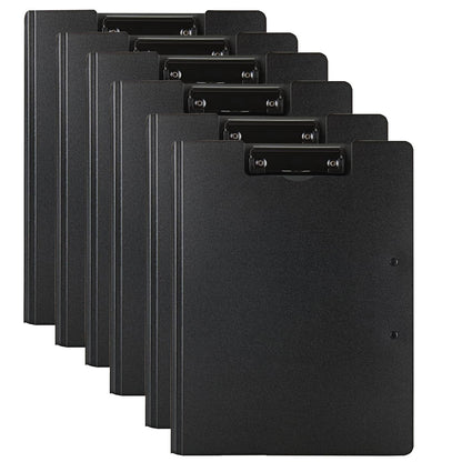 Clipboard Folder, 6 Pack A4 Foldable Clipboards File Folder Flip Writing Pad for Memo Form Document & School Office Work - Black