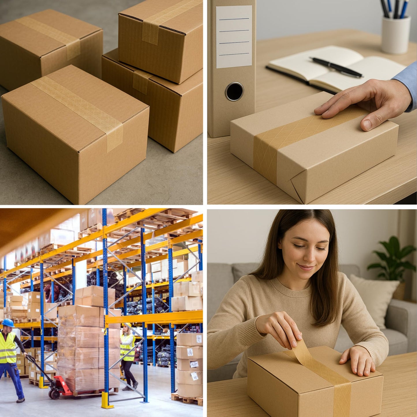 3'' x 492 Feet (150M) Reinforced Water Activated Gummed Kraft Paper Tape, for Heavy Duty Secure Packing Shipping, Tamper Evident Gummed Tape, Brown - 10 Rolls