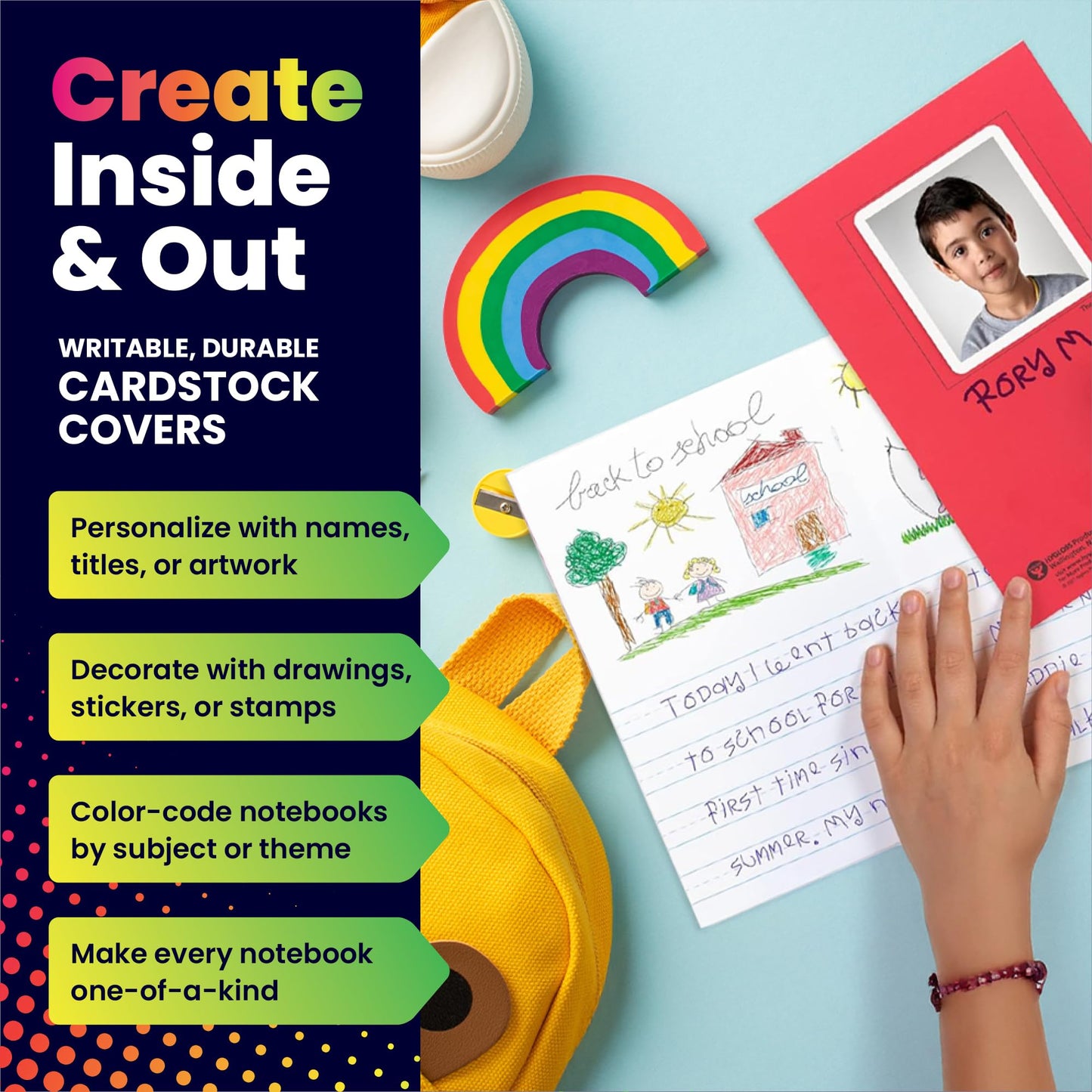 Hygloss Half Blank Books for Kids to Write Stories and Illustrate – Bulk 6 Pack – 5.5" x 8.5" A5 – Small Primary Journal for Grades K-2, Preschool/Kindergarten Notebook with Picture Space – 24 Pages
