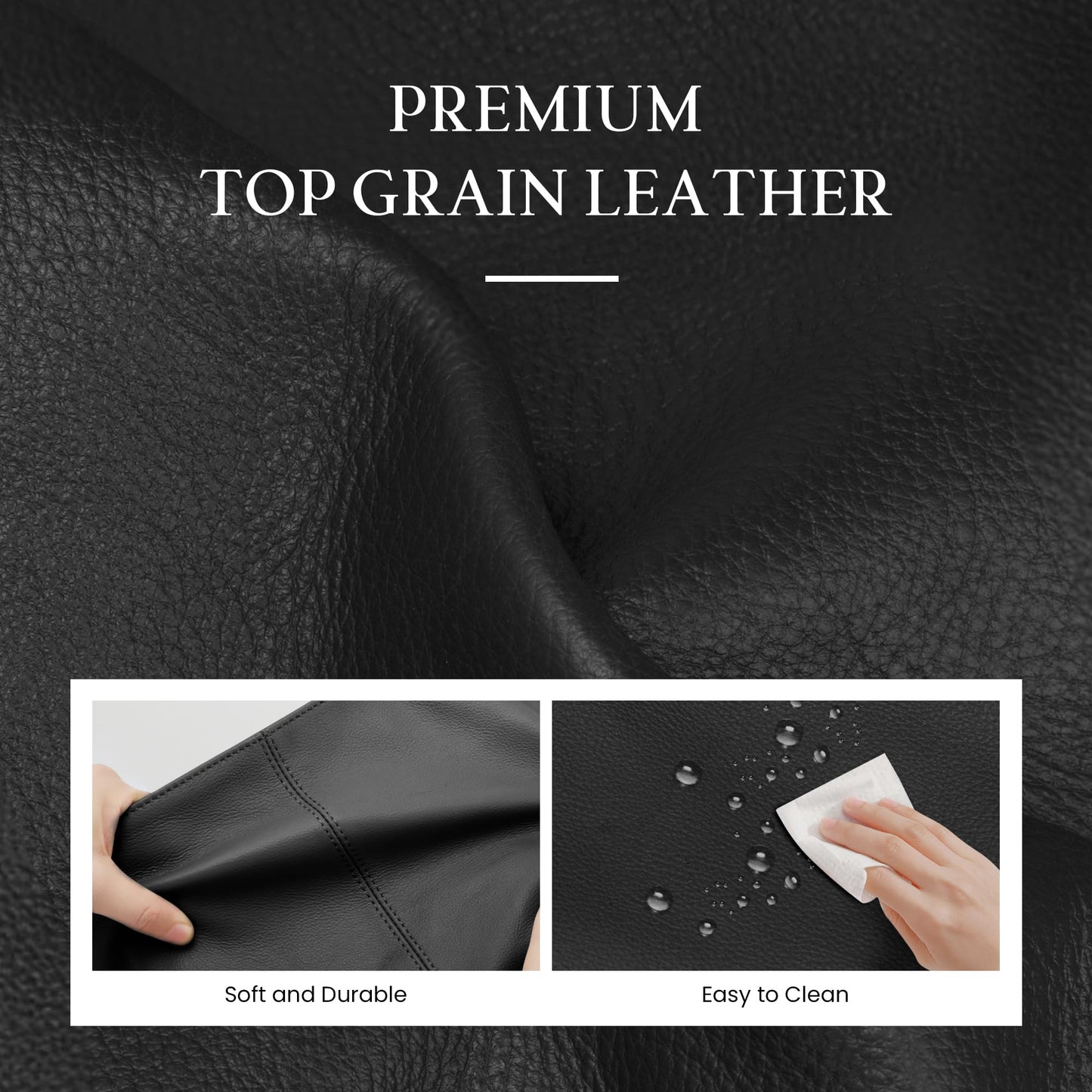 befen Genuine Leather Hobo Bag for Women, Lightweight Crossbody Shoulder Purse with Anti-Theft Clip, Soft Leather Shoulder Handbags with 3 Zippers Pockets for Travel with Adjustable Strap, Black