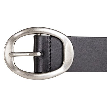 Lucky Brand Womens Sculpted Center Bar Buckle Skinny Belt | Leather | Trend | Stylish | Classic | Modern | Jeans - Black, X-Large