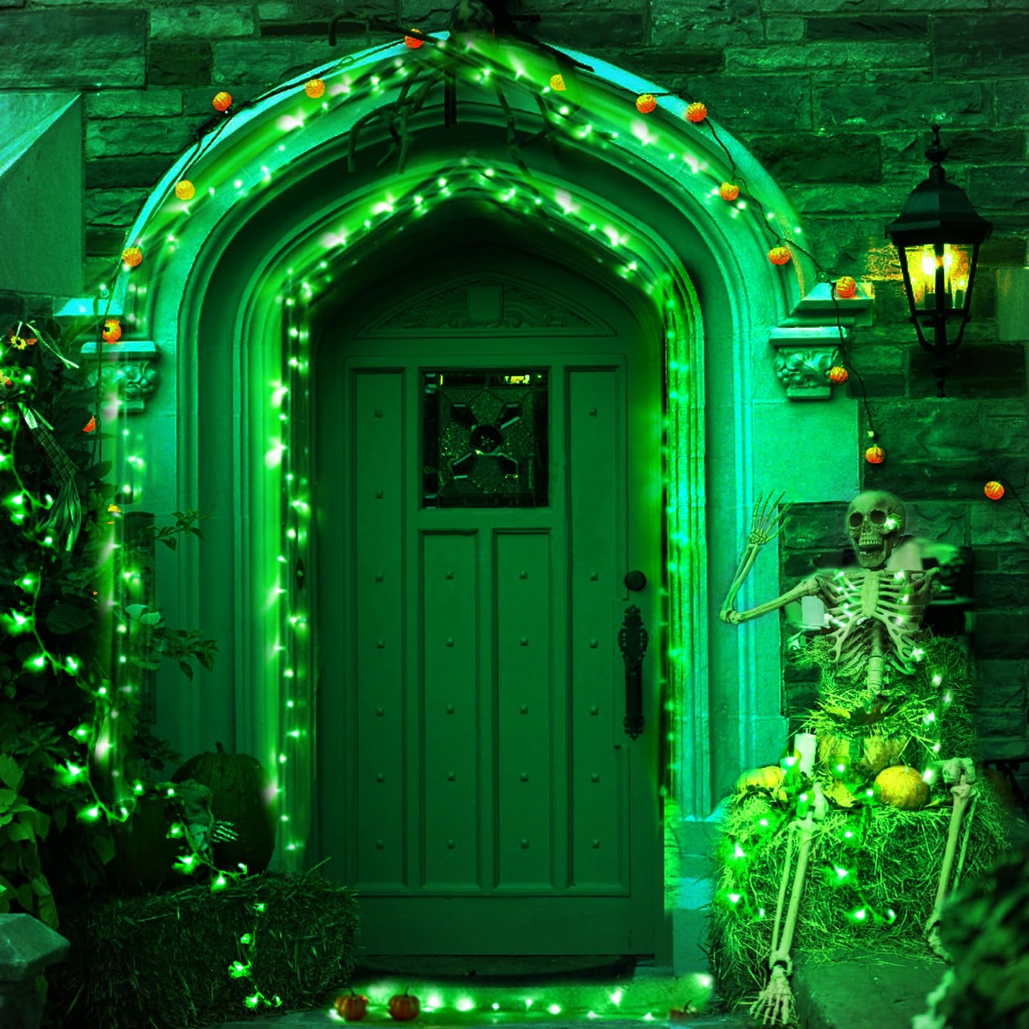 Kwaiffeo Green Fairy Lights, 100FT 300LED Green String Lights Outdoor Indoor, 8 Modes Connectable Light for Christmas Halloween Yard Tree Decor