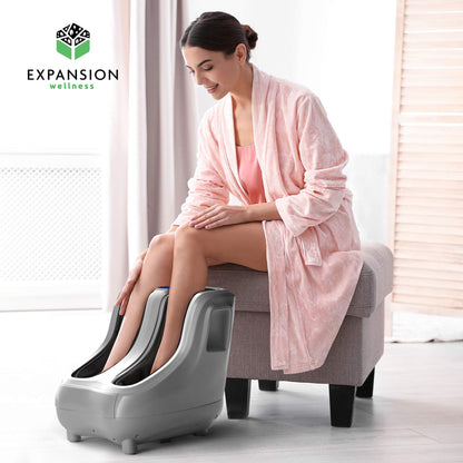 KoolerThings Shiatsu Heated Foot and Cal Massager Machine to Relieve Sore Feet, Ankles, Calfs and Legs, Deep Kneading Therapy, Relaxation Vibration and Rolling & Stimulates Blood Circulation