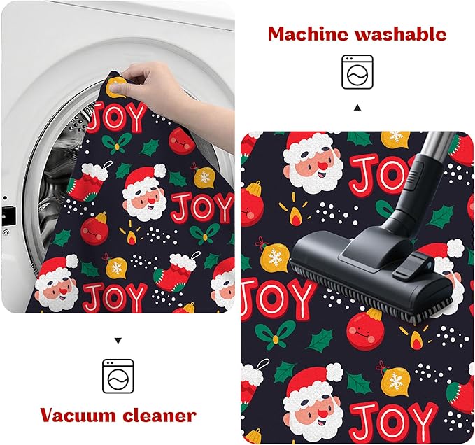 2' X 3' Christmas Rug Santa Claus Area Rugs Washable for Entryway Bedroom Nursery Dorm Laundry Xmas Door Mat for Kids Girls Boys Merry Christmas Indoor Doormat