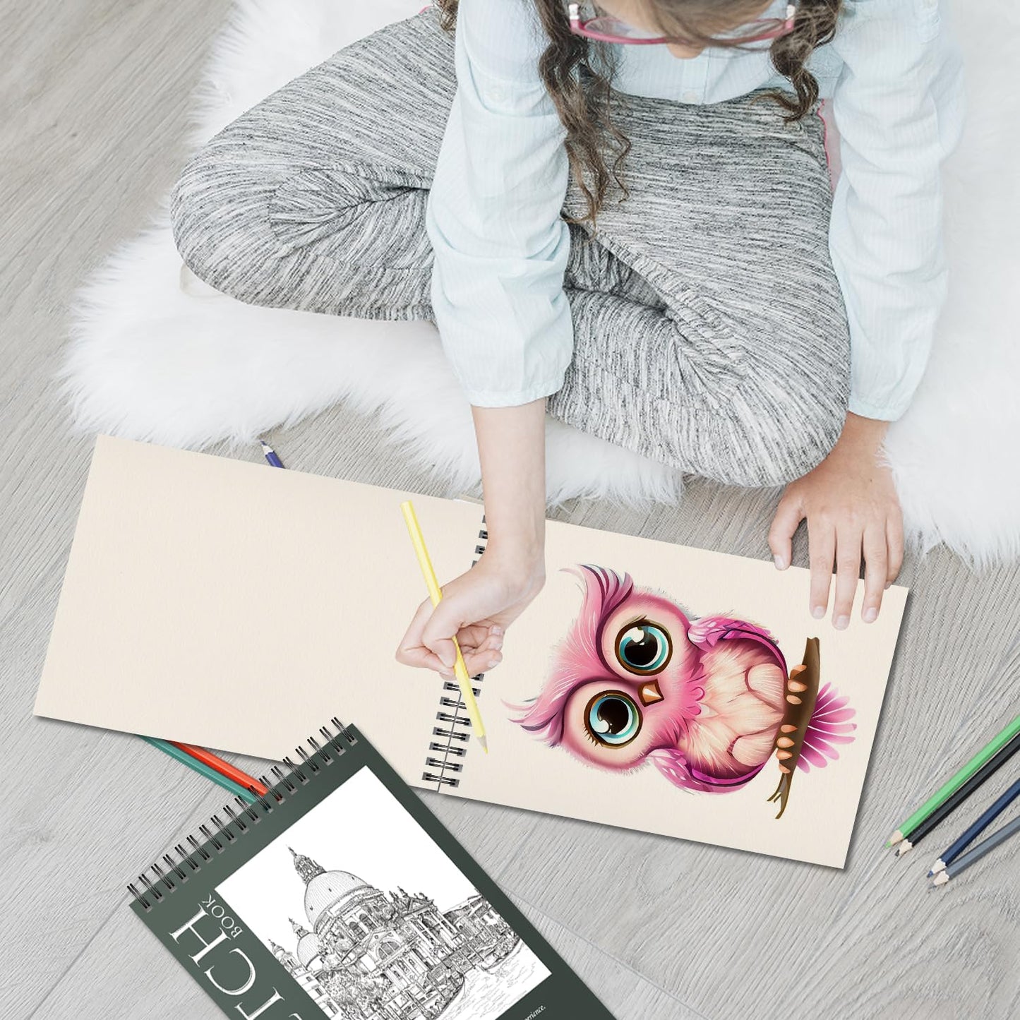 OSIMIG 10 Pack 5.5" * 8.5" Sketch Books, 300 Sheet Drawing Paper, Mini Sketchbook for Kids, Drawing Pad, Top Spiral Bound Sketch Pad for Beginger, Adult Art Supplies