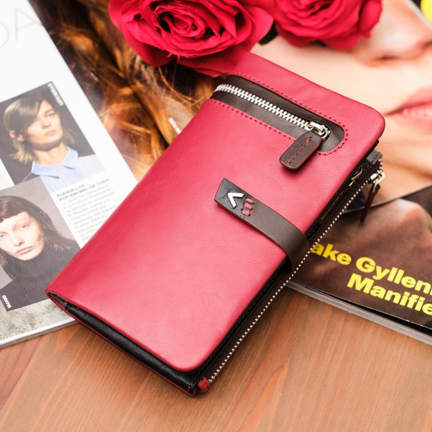 Lavalen Leather Purses for Women - Elegant Ladies Purse - RFID Wallet for Women - Leather Handcrafted Ladies Wallet - Small & Colourful with Coin Pocket & Cards - For daily Use - Box for Gift.