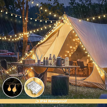 JMEXSUSS Globe Indoor String Lights Battery Operated, 100 LED Battery Powered String Lights Outdoor Waterproof, 33ft Twinkle String Light with Remote Timer for Bedroom Camping Decor, Warm White
