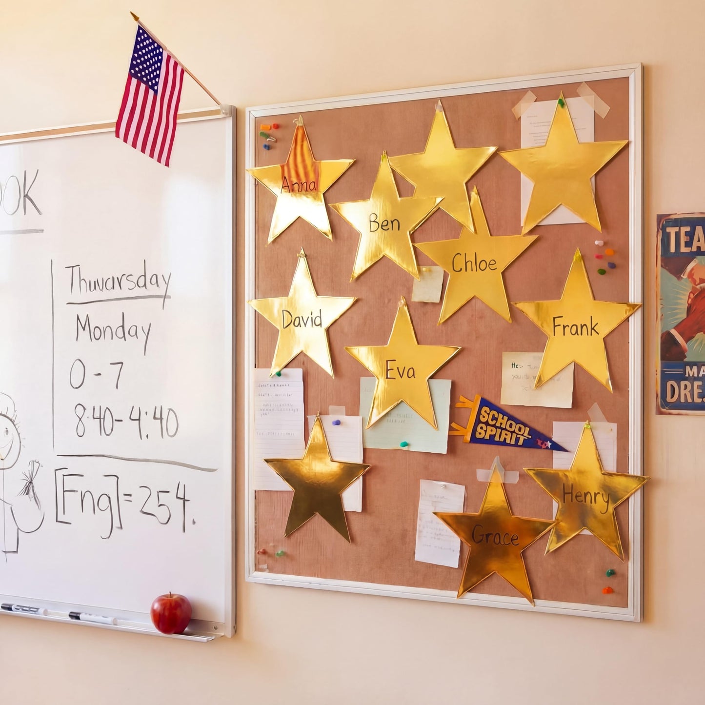 Outus 36 Pieces 11 Inch Large Gold Stars Cutouts Gold Stars Decoration Double Printed Paper Star for Movie Night Bulletin Board Decoration, Classroom Wall Party Decor Back to Shcool Party Decor