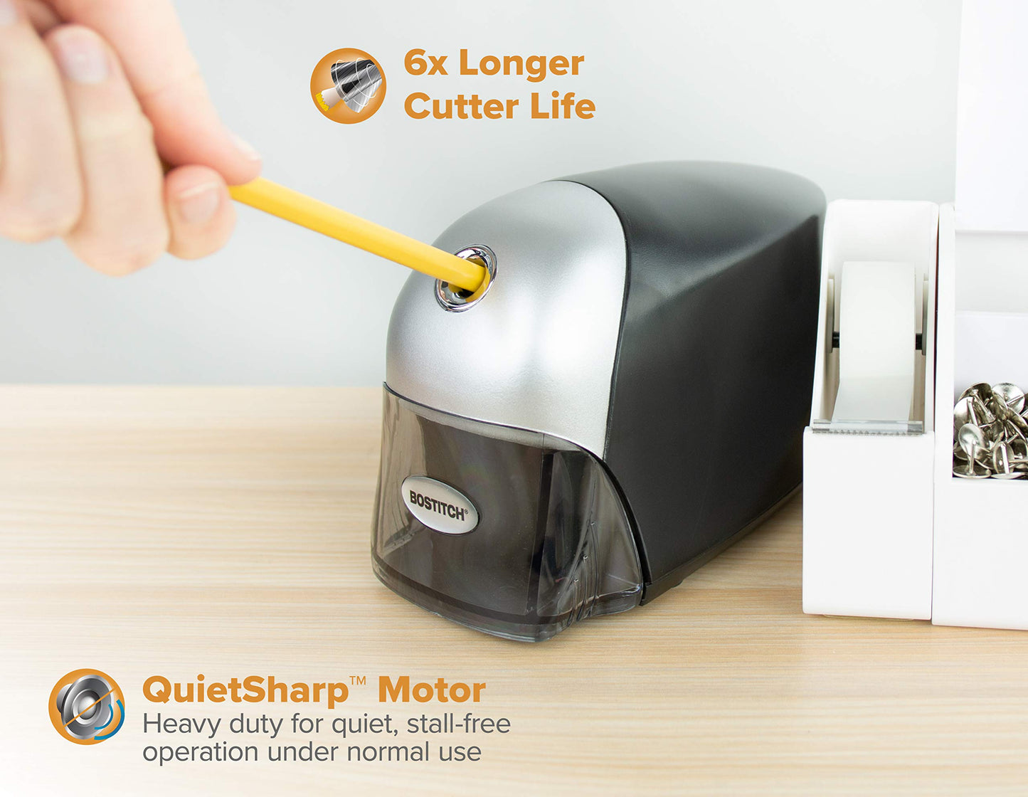 Stanley Bostitch Professional Electric Pencil Sharpener, Quiet Sharp, Long Lifetime